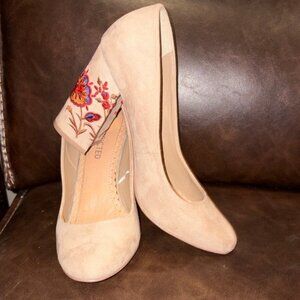 Restricted Floral Embroidered Heels
